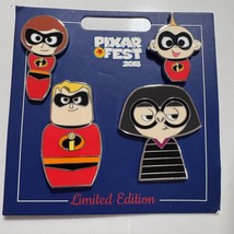 Disneyland Pixar Fest 2018 The Incredibles Pixar Fest 4 Pin Set LE 1500  - £20.66 GBP