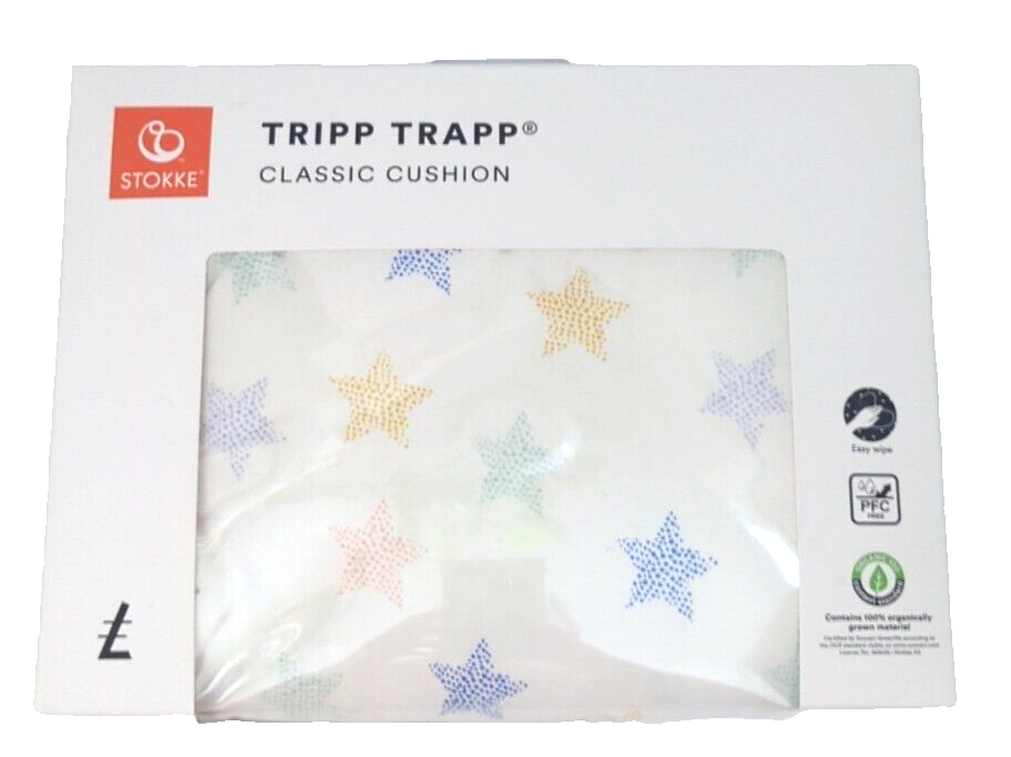 Stokke Tripp Trapp Classic Cushion White Stars Baby High Chair Toddler NEW - £27.82 GBP