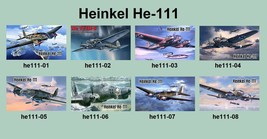 8 Different Heinkel He-111 Warplane Magnets - £78.22 GBP