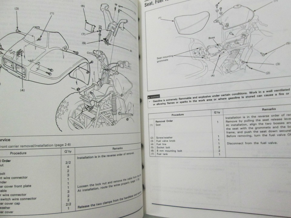 1990 1991 1992 1993 1994 Honda TRX200 TRX200D Service Shop Repair Manual OEM-... Item image 7