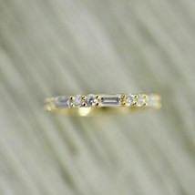 1.2CT  Lab Created VVS1 Diamond Women&#39;s Wedding Band Ring 14K Yellow Gold Finish - £102.69 GBP
