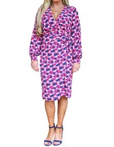 Maggy London gloria retro print dress in Rose/Navy - £76.99 GBP