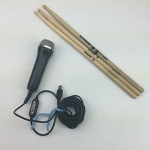Guitar Hero Rock Band Game Microphone Wooden Drumstick Game Pieces USB - $29.99