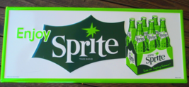 Sprite 24 Gauge Steel Sign Green Enjoy Sprite 36&quot; x 15&quot; 6 Pack Carton Sc... - $50.49