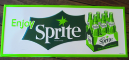 Sprite 24 Gauge Steel Sign Green Enjoy Sprite 36&quot; x 15&quot; 6 Pack Carton Scratch A - £40.35 GBP