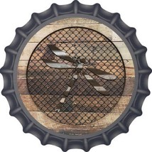 Corrugated Dragonfly on Wood Novelty Metal Bottle Cap BC-1032 - £17.27 GBP