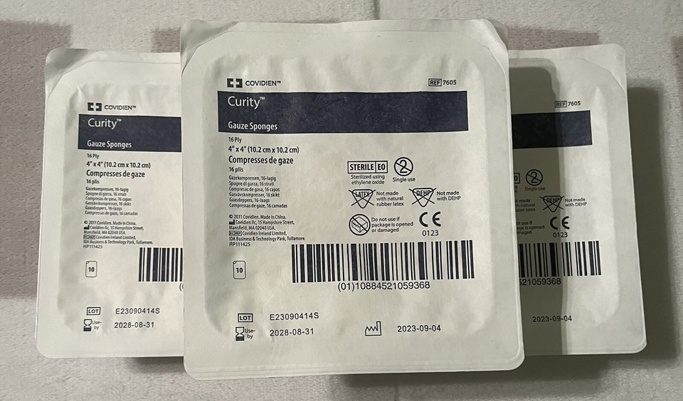 Curity Gauze 4x4” 16 Plus Each (3 Units) Sterile/sealed Ex 8-31-28 - $25.00