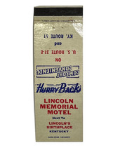 Abraham Lincoln Memorial Motel Hodgenville Kentucky Matchbook Cover Matc... - $9.95
