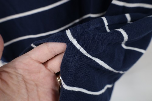 Vintage 90s Ralph Lauren Mens Medium Faded Striped Collared Golf Polo Shirt Blue Item image 10
