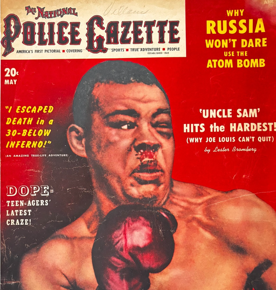 1951 Joe Louis Boxing Police Gazette COVER ONLY Litho Print Sport DWXX4 - $34.99