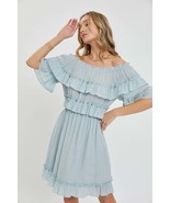 Women&#39;s Off Shoulder Ruffle Dress - £47.91 GBP