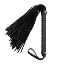 Sm Leather Short Nail Black Belted Sexy Fun Whip Flirting Fantasy Sex Toys Fetis - £22.04 GBP