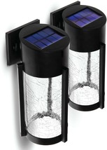 Modern Outdoor Wall Light Fixture Sconce Dusk To Dawn Solar Black Porch LED 2 - £26.77 GBP
