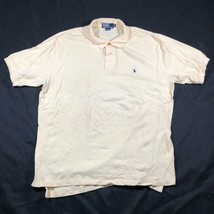 Vintage Polo Ralph Lauren Polo Shirt Mens XL Yellow Cotton Short Sleeve - £13.65 GBP