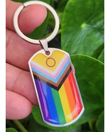 Keyring Progress Pride LGBTQIA Symbol Iconic Gay Pride High Quality Stee... - £5.79 GBP