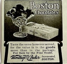 1906 Boston Chocolates Winthrop Baker Advertisement Candy Ephemera 3.25 ... - $19.99