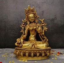 Goddess Tara Devi Garden Ornament Brass Outdoor Indoor Statue 12 INCHES - £225.98 GBP