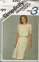 Simplicity Sewing Pattern 6240 Dress Misses Size 10 UNCUT - $6.23