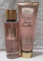 Victoria&#39;s Secret Fragrance Mist &amp; Lotion Set Lot of 2 BARE VANILLA - £28.31 GBP