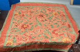 100% Cotton Sheer Peach Floral Scarf - Made In India - 40x40” - $19.79