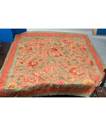 100% Cotton Sheer Peach Floral Scarf - Made In India - 40x40” - $363.64 MXN