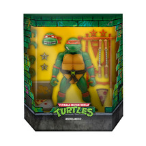 NEW Super7 Teenage Mutant Ninja Turtles Ultimates MICHELANGELO 7&quot; Action Figure - £56.21 GBP