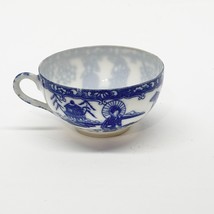 Nippon Tokusei Japanese Geisha Blue and White Teacup Eggshell Porcelain ... - $16.21 CAD