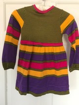 Vintage 1970s  Girls Striped Stretchy Knit Dress by Miss Hansen 22&quot; chest  - £9.46 GBP