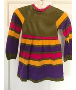 Vintage 1970s  Girls Striped Stretchy Knit Dress by Miss Hansen 22&quot; chest  - £9.34 GBP