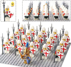 21pcs Red Cross Knights H Medieval Battles &amp; Sieges Custom Minifigures Toys - £21.76 GBP
