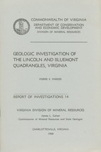 Geologic Investigation of the Lincoln and Bluemont Quadrangles, Virginia - £14.66 GBP
