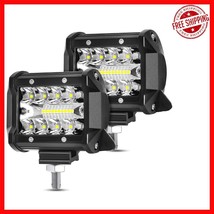 LED Light Bar Set - 4 Inches 120W Pods, Waterproof for All Vehicles, 2PCS - $28.70