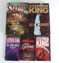 Lot Of 5 Stephen King Horror Novels 2 Hardback &amp; 3 Paperback Books - £19.15 GBP
