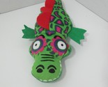 B.J. Toy Day of the Dead Plush Green red pink Skull Alligator Croc crane... - $5.93
