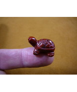 (Y-TUR-LA-503) Red Jasper TURTLE tortoise carving FIGURINE gemstone BABY... - $12.33 CAD