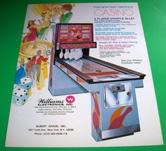 Casino Arcade FLYER United 1978 Original NOS Shuffle Alley Game Vintage ... - $29.70