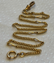 Hayward Gold Plated Pocket Watch Fob 13&quot; Jewelry Curb Chain Lobster Spri... - £39.92 GBP