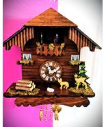 Little Fox &amp; Fawn Novelty Quartz Clock, Cuckoo Clock Shop Tourist Item - $68.31