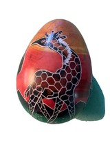 Giraffe African Safari Artwork Design Egg Shaped Stone Kenya  ￼ The Egg ... - $29.58