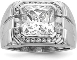 2.50 Ct Princess Cut Diamond Men&#39;s Wedding Ring 14k White Gold Finish - £103.88 GBP