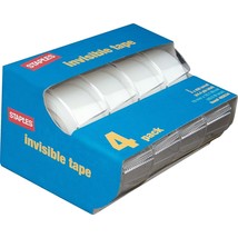 Staples Invisible Tape Caddies 3/4&quot; x 11.1 yds 4/Pack (52384-P4D) 483534 - £15.95 GBP