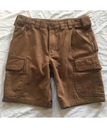 Duluth Trading Company Mens 38 Tan/Brown Canvas Cargo Shorts 10” Inseam - $26.73