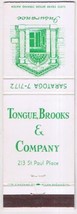 Matchbook Cover Tongue Brooks &amp; Company Baltimore Maryland - £2.32 GBP