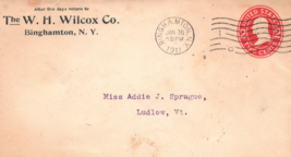 W.H. Wilcox Company Binghamton New York Postal Cover - $13.85