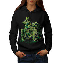 Wellcoda Biker Bike Death Skull Womens Hoodie,  Casual Hooded Sweatshirt - £28.88 GBP