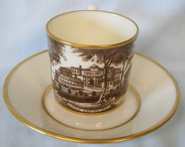 Lenox Historical Minga Pope Patchin Cup &amp; Saucer 1933 Castle Garden 1850 NY - £28.07 GBP