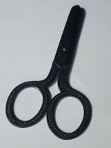Small Vintage Rounded Ends Steel Scissors Ornate Handle U.S.A. - £6.35 GBP