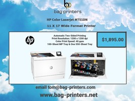 HP Color LaserJet Enterprise M751DN Wide Format 11 X 17 Printer T3U44A  ... - $1,895.99