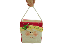 NEW Ceramic Santa Claus Gift Bag Christmas Holiday Decoration Gift Box 3.5x4&quot; - £6.12 GBP
