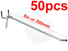 50pcs 8in Peg Metal Hook Tool Holder Garage Shelf Hanger 1/4 Pegboard - £32.39 GBP